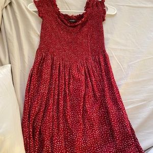 super cute red brandy melville flowy dress!!